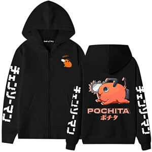 Sweat à capuche Pochita - Chainsaw Man - noir homme/femme