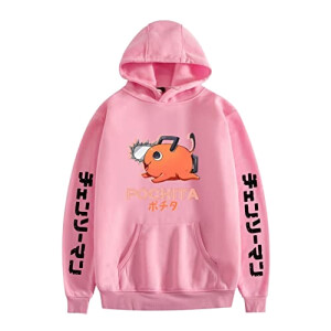 Sweat à capuche Pochita - Chainsaw Man - rose b homme/femme