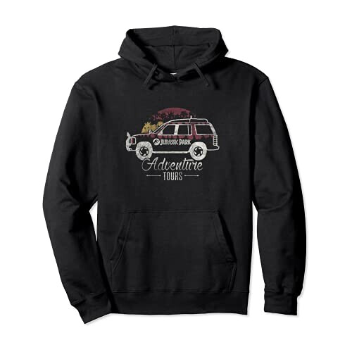 Sweat à capuche Jurassic Park noir homme/femme