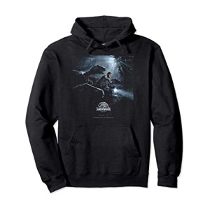 Sweat à capuche Jurassic Park noir homme/femme