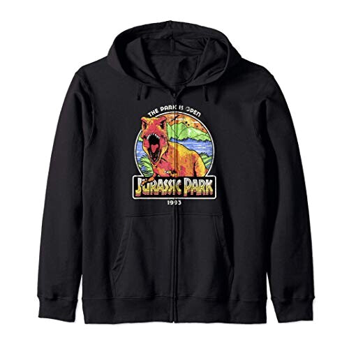 Sweat à capuche Jurassic Park noir homme/femme