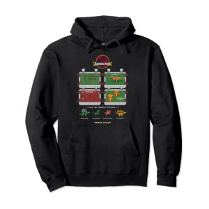 Sweat à capuche Jurassic Park noir homme/femme