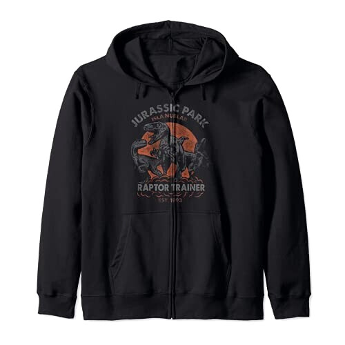 Sweat à capuche Jurassic Park noir homme/femme