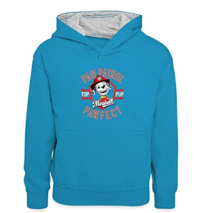 Sweat à capuche Marcus, Ryder - Pat patrouille - bleu paon/gris chiné fille/garçon