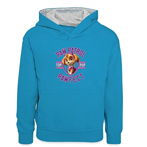 Sweat à capuche Stella, Ryder - Pat patrouille - bleu paon/gris chiné fille/garçon