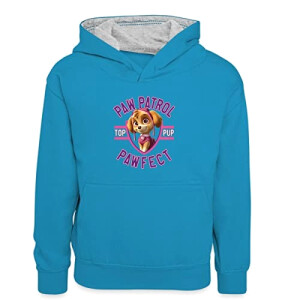 Sweat à capuche Stella, Ryder - Pat patrouille - bleu paon/gris chiné fille/garçon