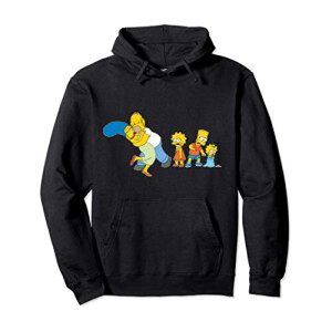 Sweat à capuche Homer Simpson, Bart Simpson, Marge Simpson, Lisa Simpson - Simpsons - noir homme/femme