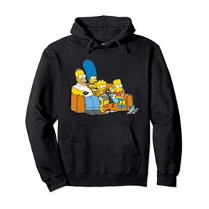 Sweat à capuche Homer Simpson, Bart Simpson, Marge Simpson, Lisa Simpson - Simpsons - noir homme/femme