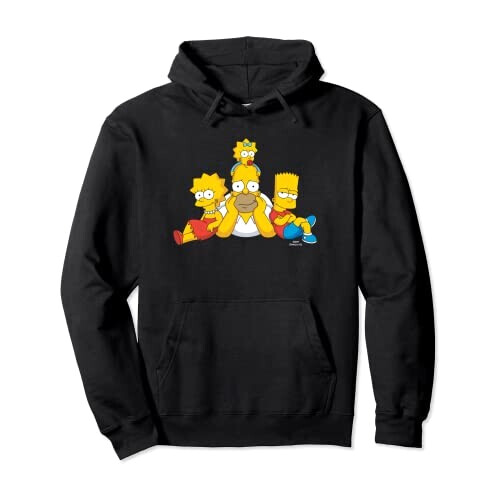 Sweat à capuche Homer Simpson, Bart Simpson, Lisa Simpson - Simpsons - noir homme/femme