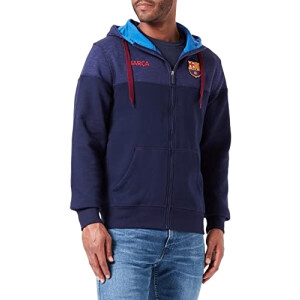 Sweat à capuche FC Barcelone bleu marine homme