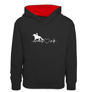 Sweat à capuche Cheval noir/rouge homme/femme