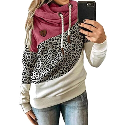Sweat à capuche Léopard c fuchsia femme