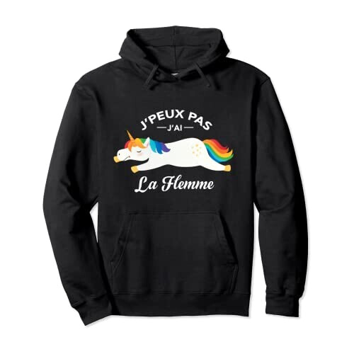 Sweat à capuche Licorne noir homme/femme