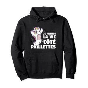 Sweat à capuche Licorne noir homme/femme
