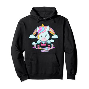 Sweat à capuche Licorne noir homme/femme