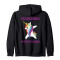 Sweat à capuche Licorne noir femme - miniature