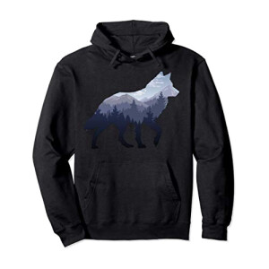 Sweat à capuche Loup bleu homme/femme