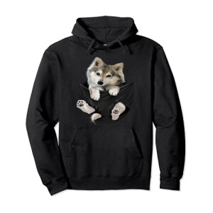 Sweat à capuche Loup noir homme/femme
