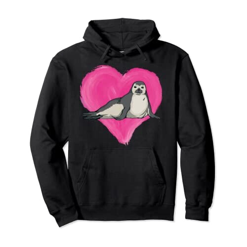 Sweat à capuche Phoque noir homme/femme