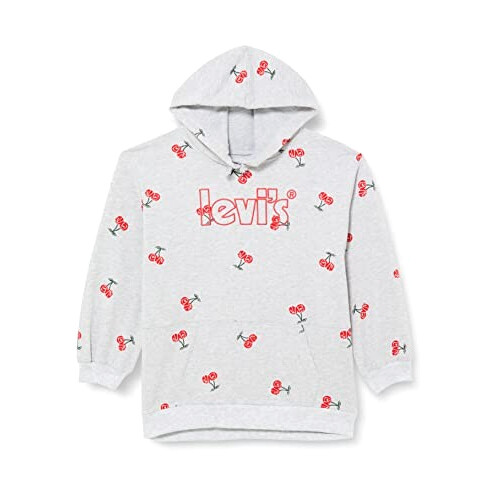 Sweat à capuche Cerise gris clair fille