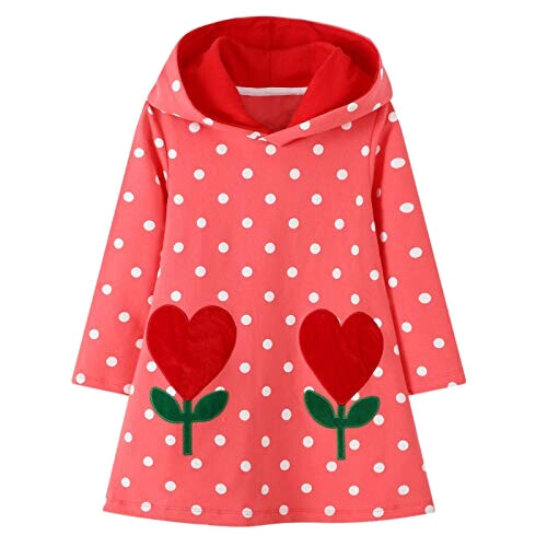 Sweat à capuche Rose - Fleur - pois & fille/garçon