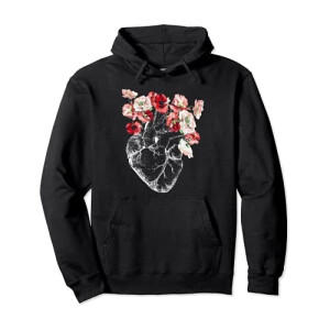 Sweat à capuche Fleur noir homme/femme