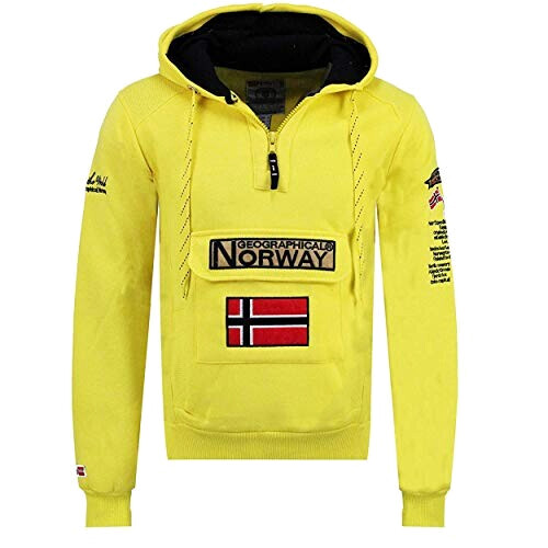 Sweat à capuche jaune homme