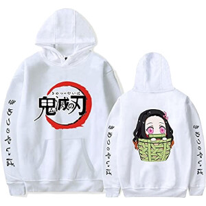 Sweat à capuche Nezuko, Kimetsu no Yaiba - Demon Slayer - blanc homme/femme
